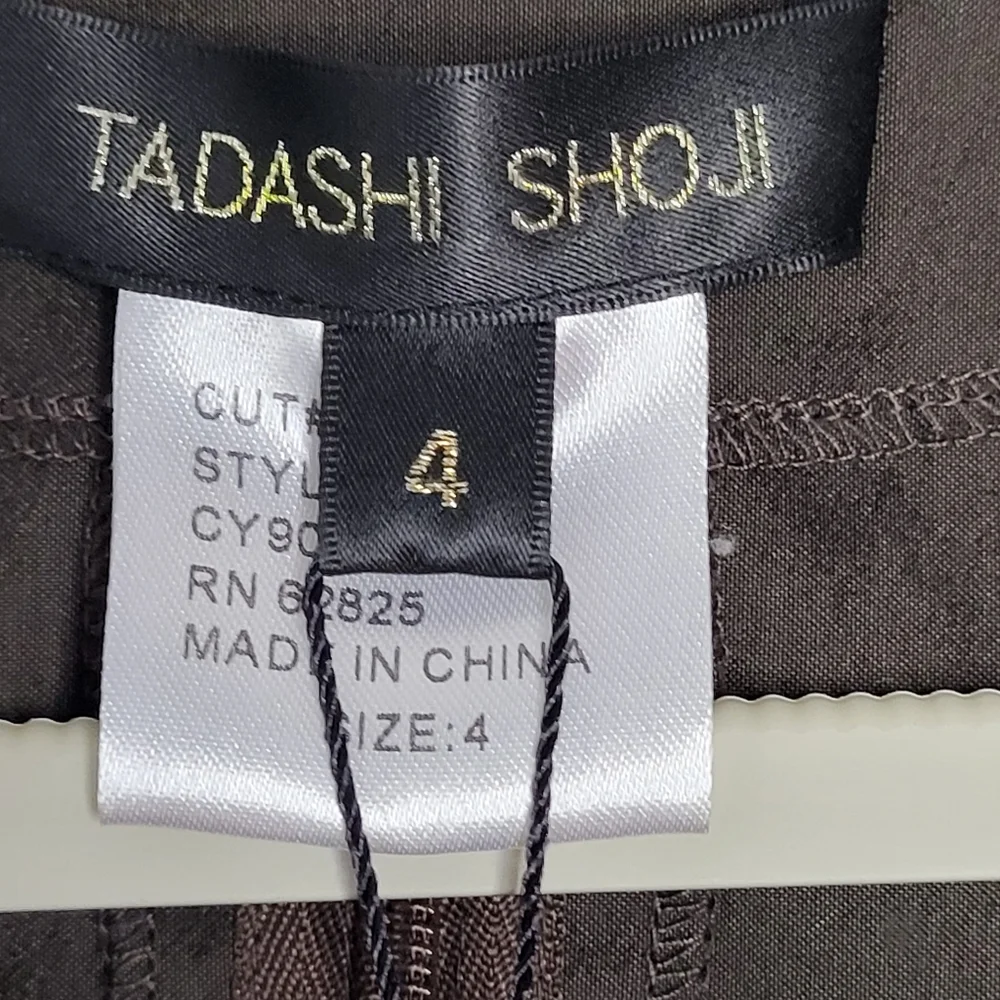 Tadashi Shoji Mother Of The Bride Taffeta Top ONLY Size 4 Espresso Brown Jewel - Picture 10 of 16
